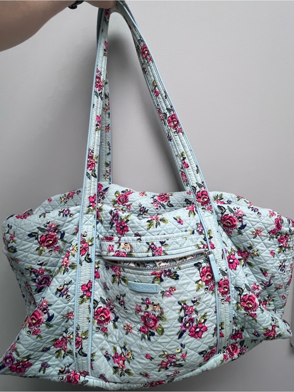 Vera Bradley large original duffel retired water bouquet floral pattern